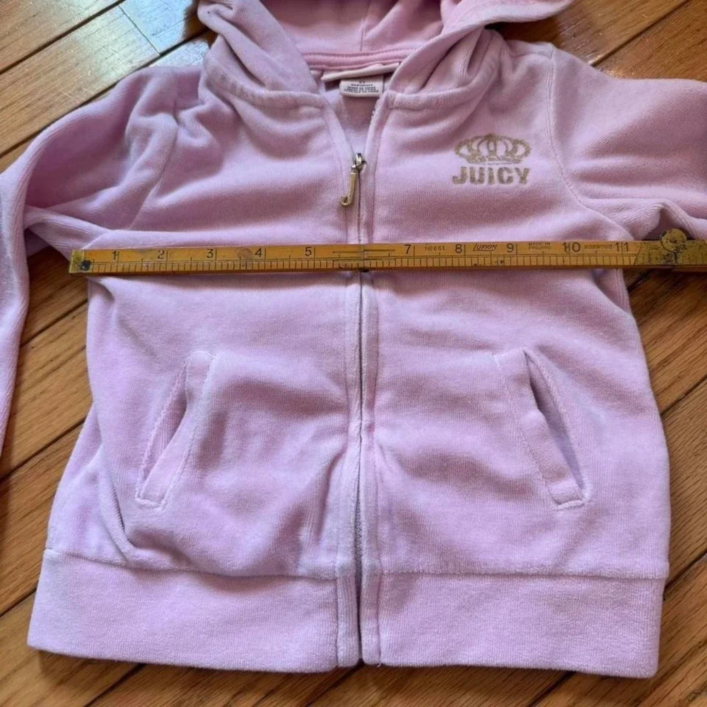 Y2K Kids Juicy Couture Pink and gold zip‎ up hoodie